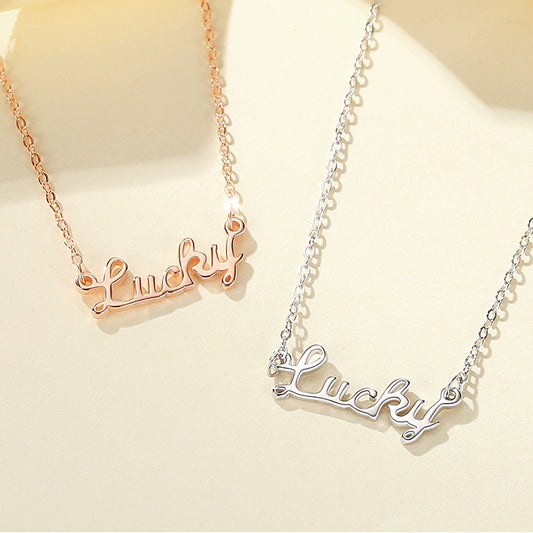 Women's Clavicle Chain Version English Letter Lucky Necklaces