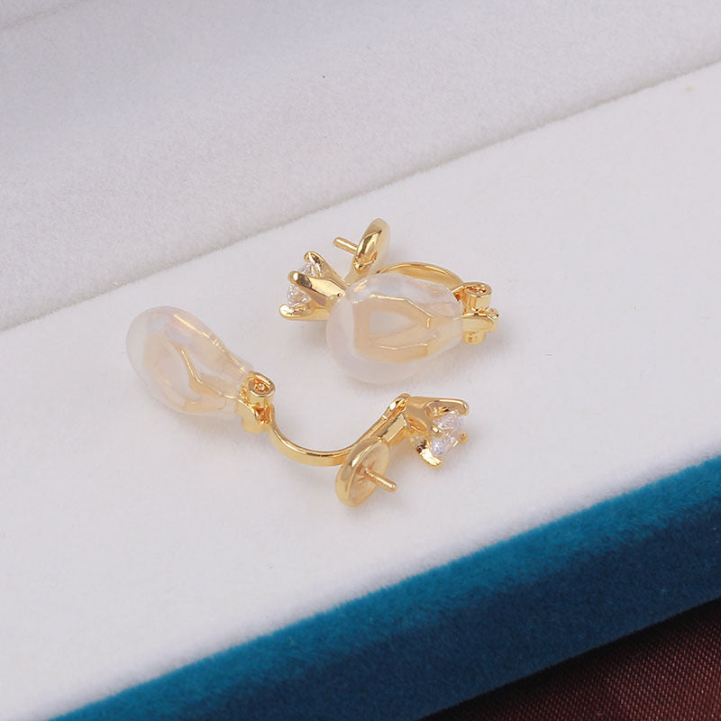 Women's Princess Style Inlaid Zircon Pearl Clasp Accessory Ear Clip