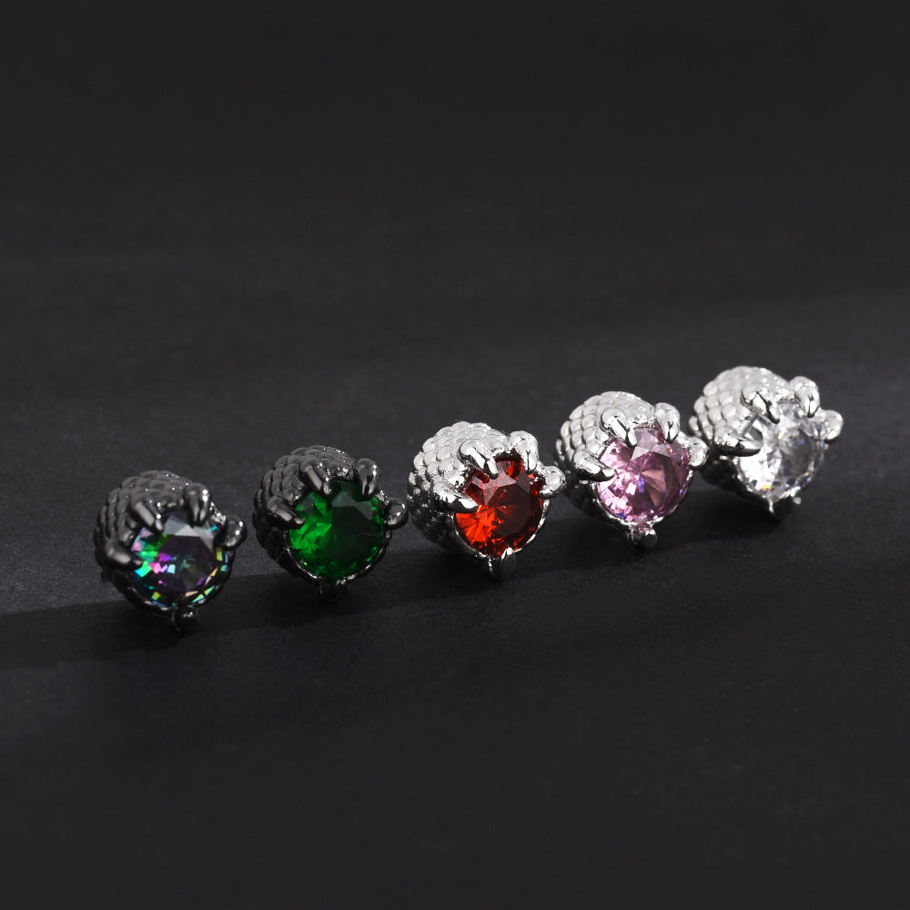 Women's & Men's Hop Magnetic Dragon Claw Without Pierced Ears Red Elegant Mini Rings