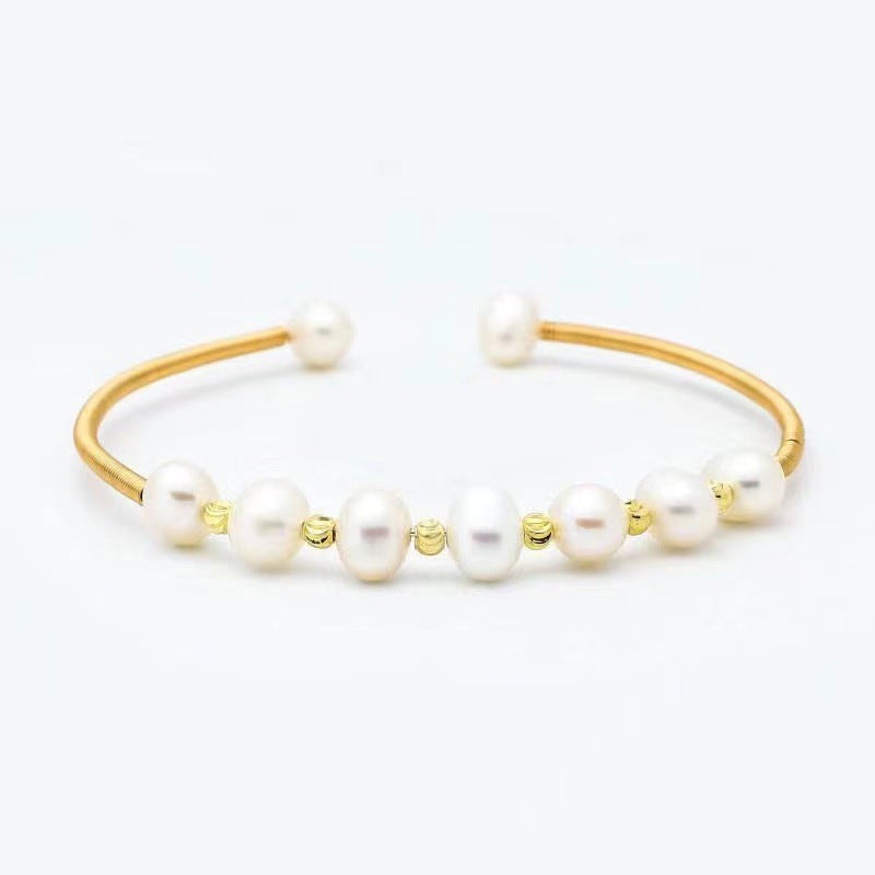 Female Temperament Elastic Gold Injection Open Bracelets