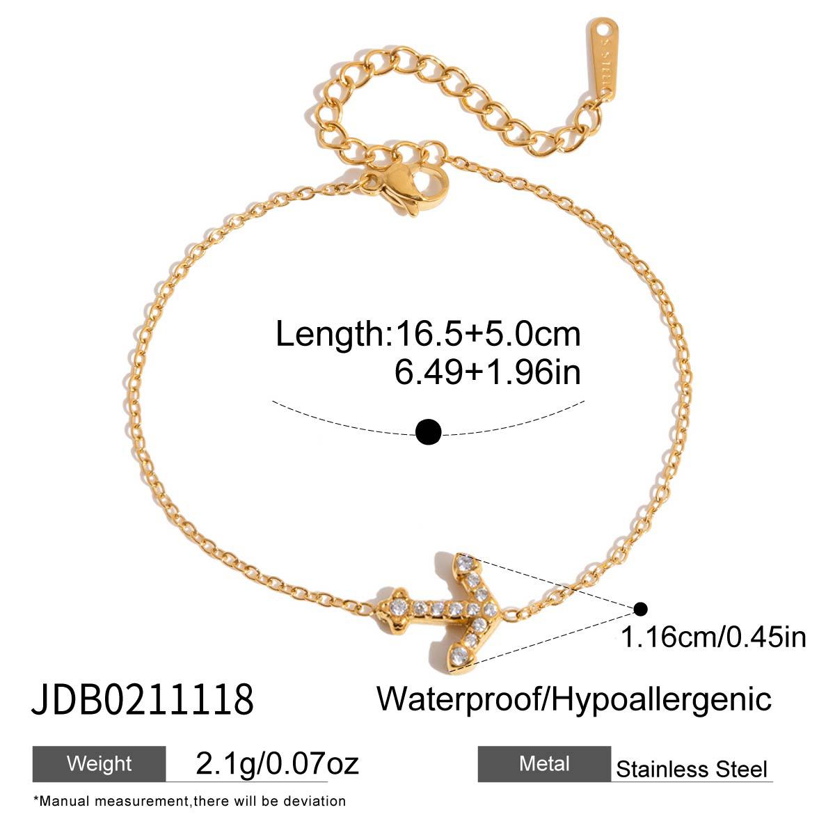 Gold Stainless Steel Zircon Marine Light Luxury High Sense Bracelets