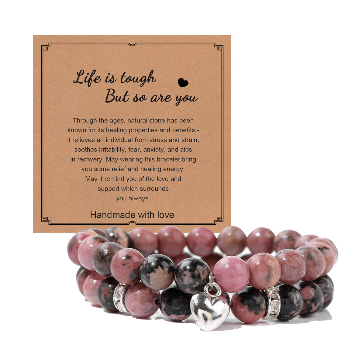 Pink Zebra Gift Turquoise Stone Crystal Bracelets