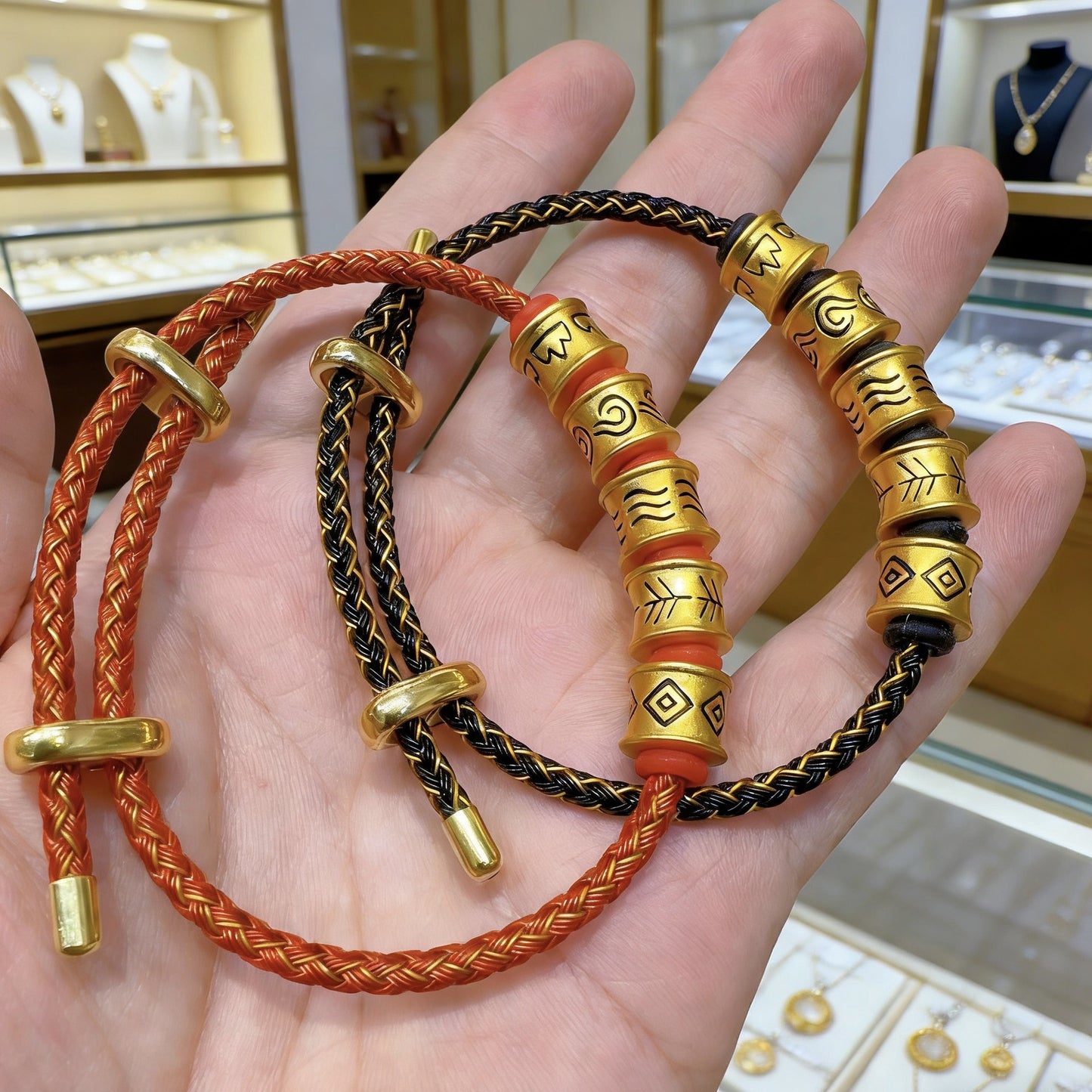 Style Alluvial Gold Five Elements Golden Wood Water Fire Soil Bracelet