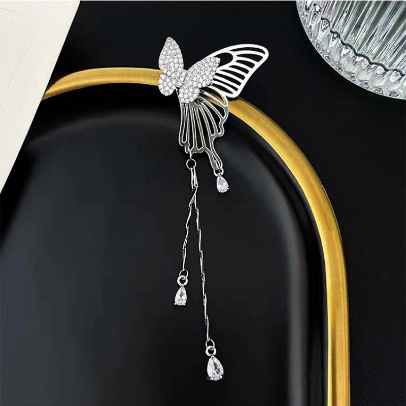 Super Fairy Exquisite Butterfly Rhinestone Tassel Bone Fashionable Elegant Rings