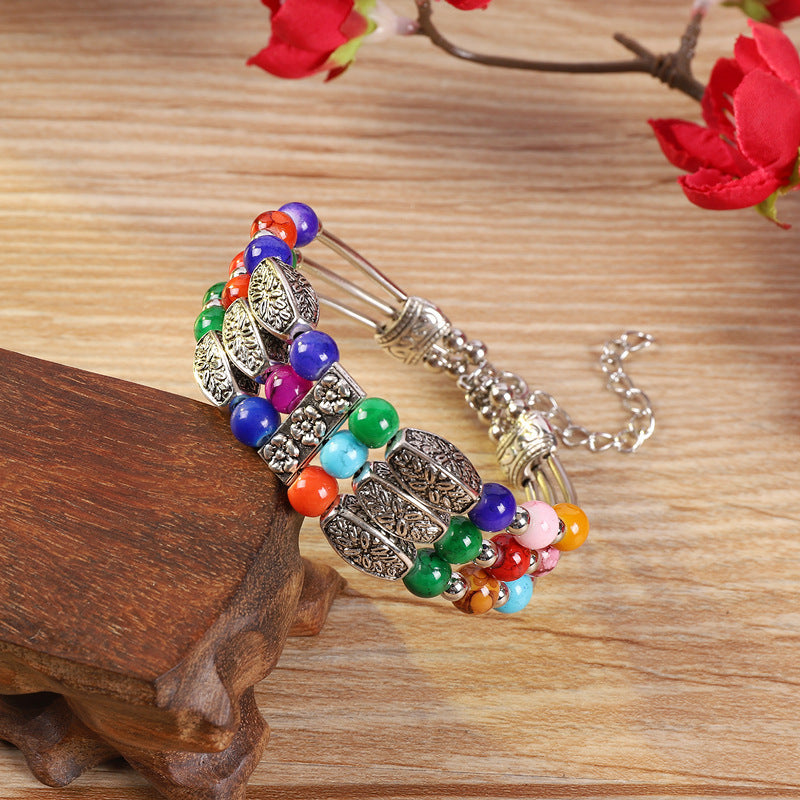 Retro Ethnic Style Colorful Yunnan Vacation Miao Bracelets