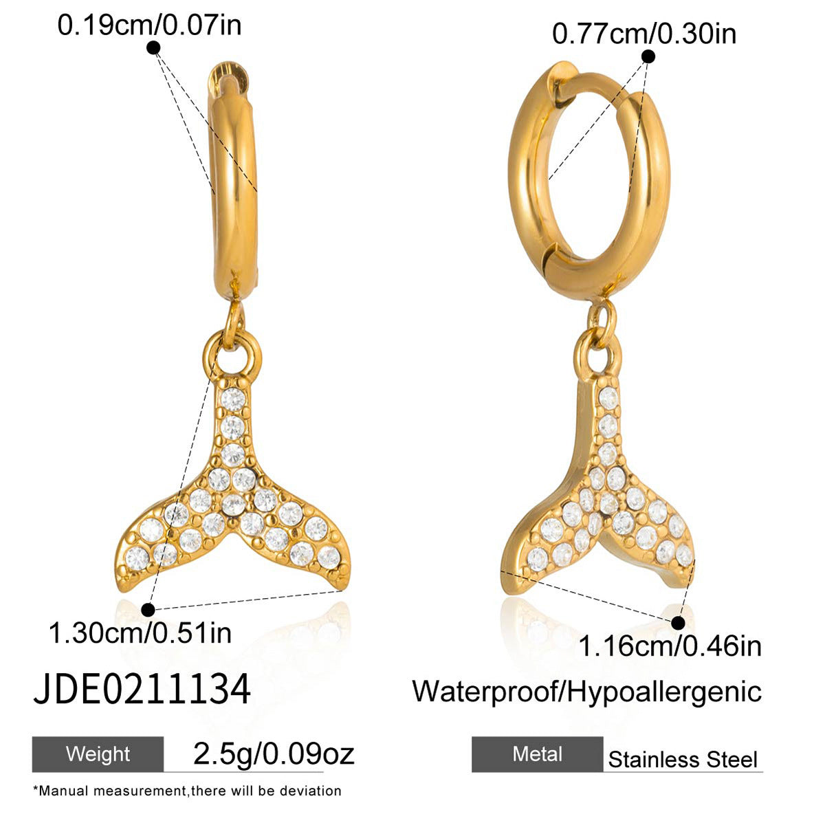 Gold Stainless Steel Zircon Marine Light Luxury High Sense Bracelets