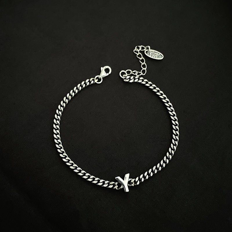 Damen-Armbänder im koreanischen Stil aus Sterlingsilber mit englischen Buchstaben „Special Interest“.