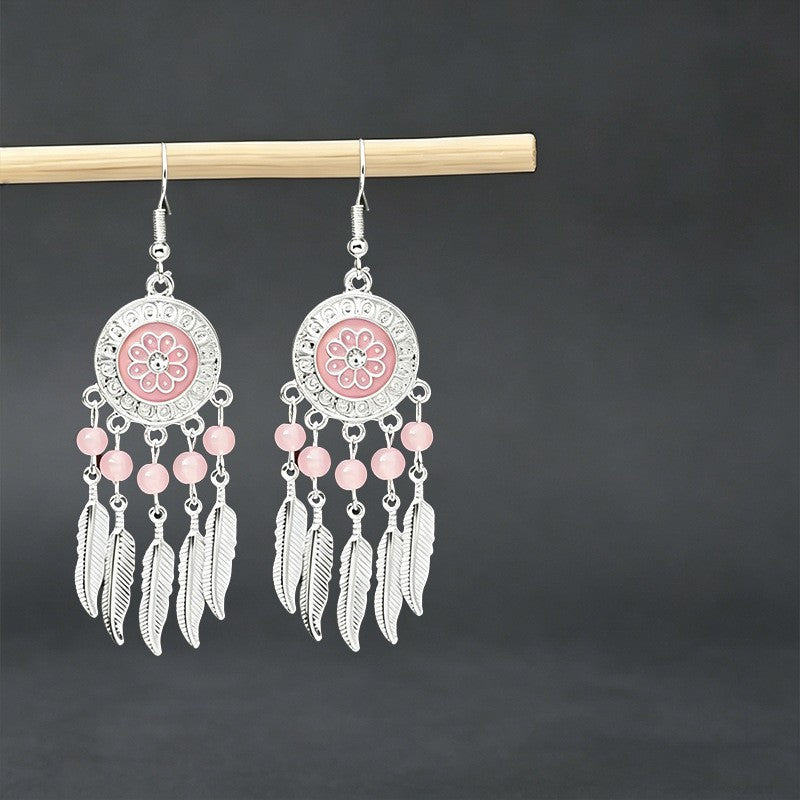Bohemian Tassel Water Drop Summer Vacation Style Dopamine Earrings
