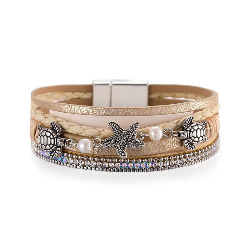 Style Small Starfish Design Turtle Decoration Bracelet