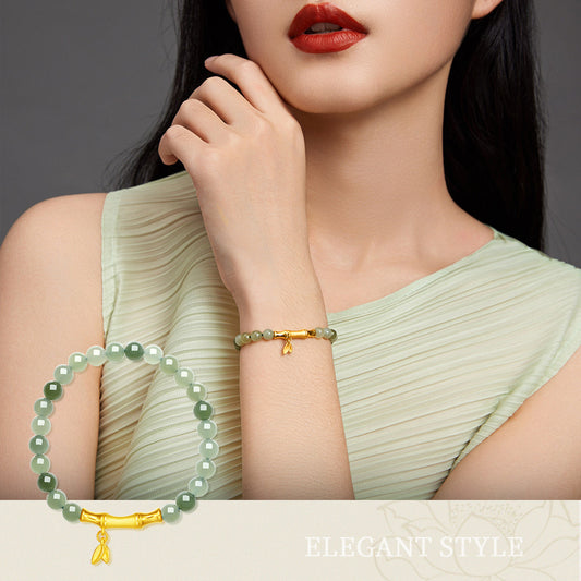 Women's Sier Style For Jade Golden Girlfriend Bracelets