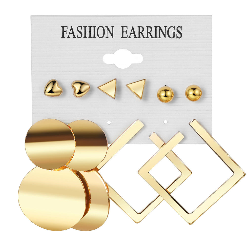 Alloy Ear Square Geometric Set Vintage Earrings