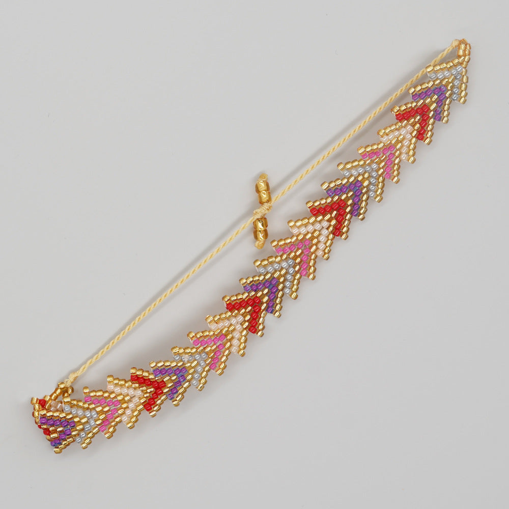 Women's Design Simple Style Bead Hand-woven Rainbow Bracelets