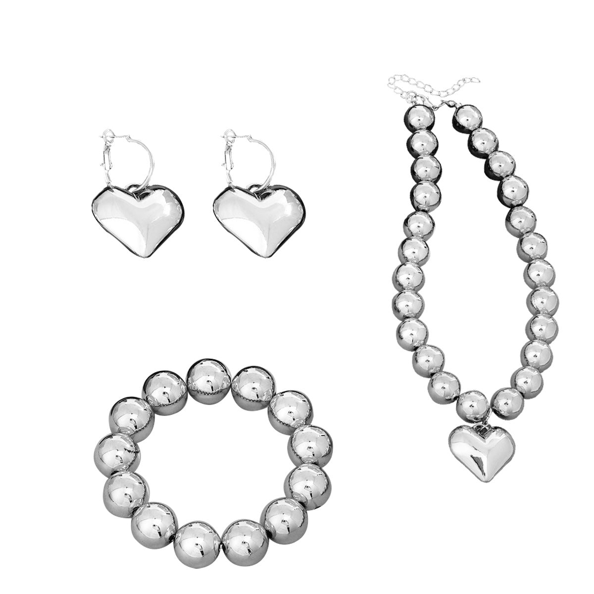 Simplicity Exaggeration Love High-grade Personality Geometry Jewelry Set