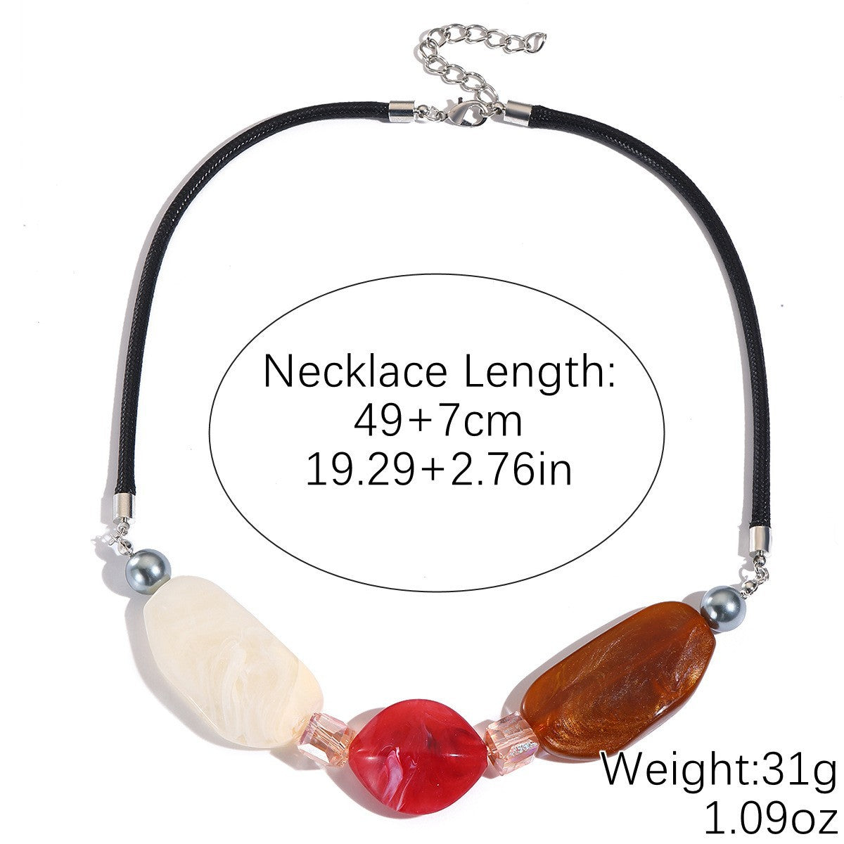 Acrylic Bead Bohemian Crystal Niche High-grade Necklace