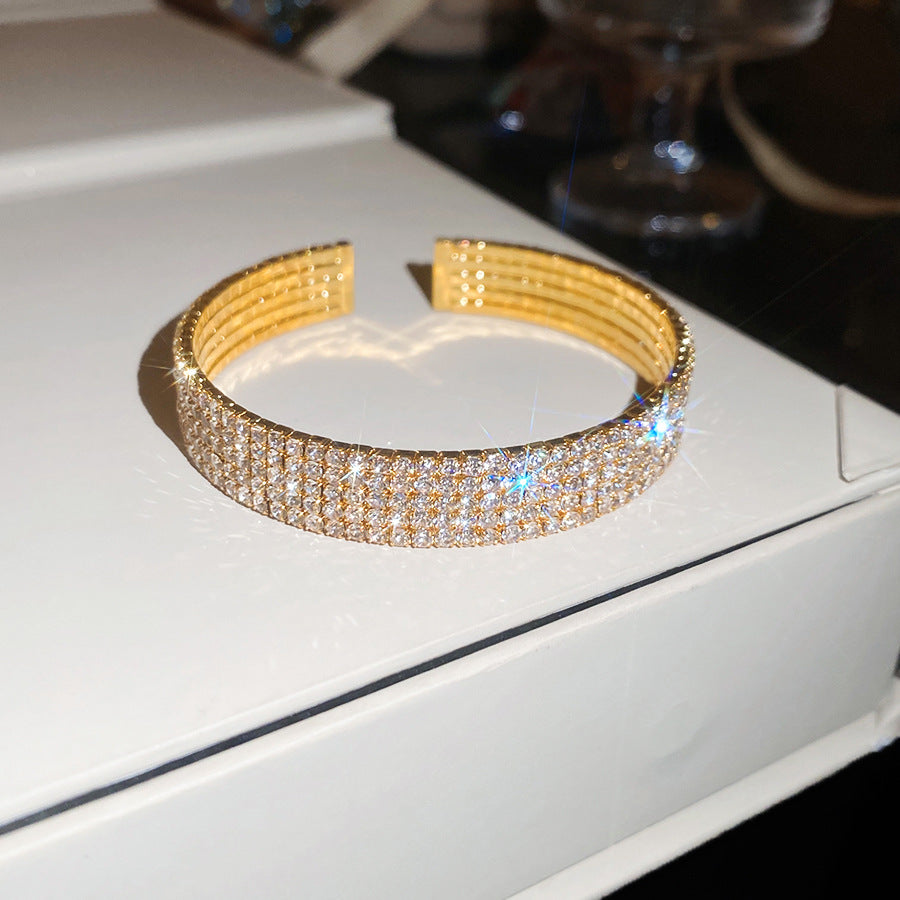 Galaxy Shining Round Open-ended Light Luxury High-grade Elegant Dinner Bracelets