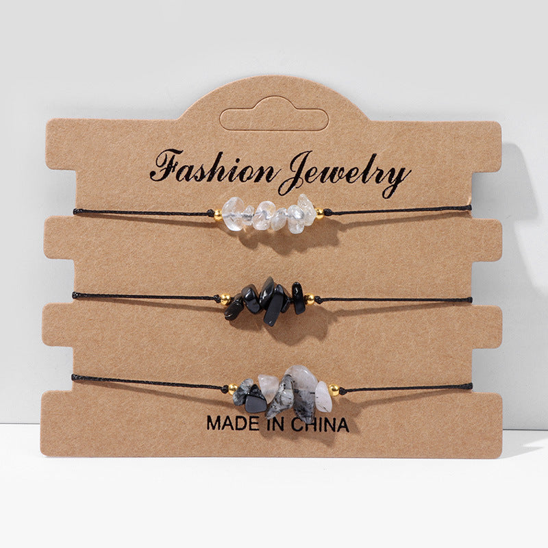 Natural Crystal Gravel Female Irregular Rough Stone Bracelet