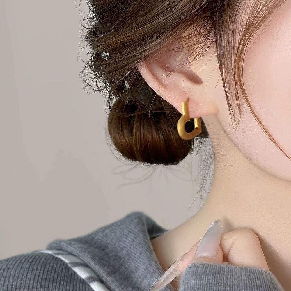 Simple Fashion Commuter Light Luxury High-grade Brushed Earrings