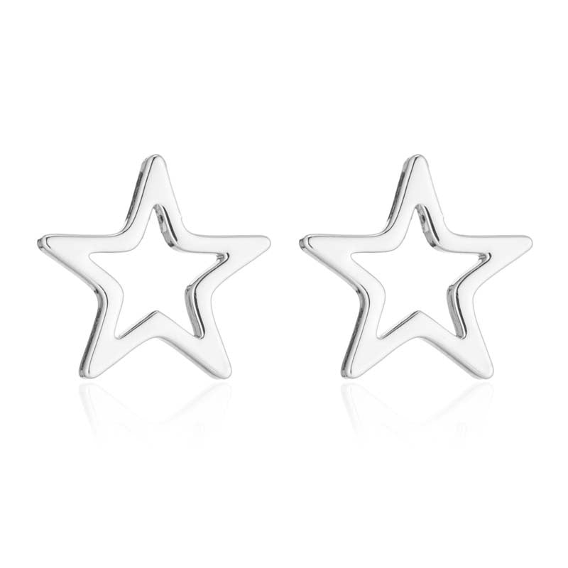 Style Fresh Stainless Steel Hollow Geometry Five-pointed Star Fashion Minimalist Jewelry Set