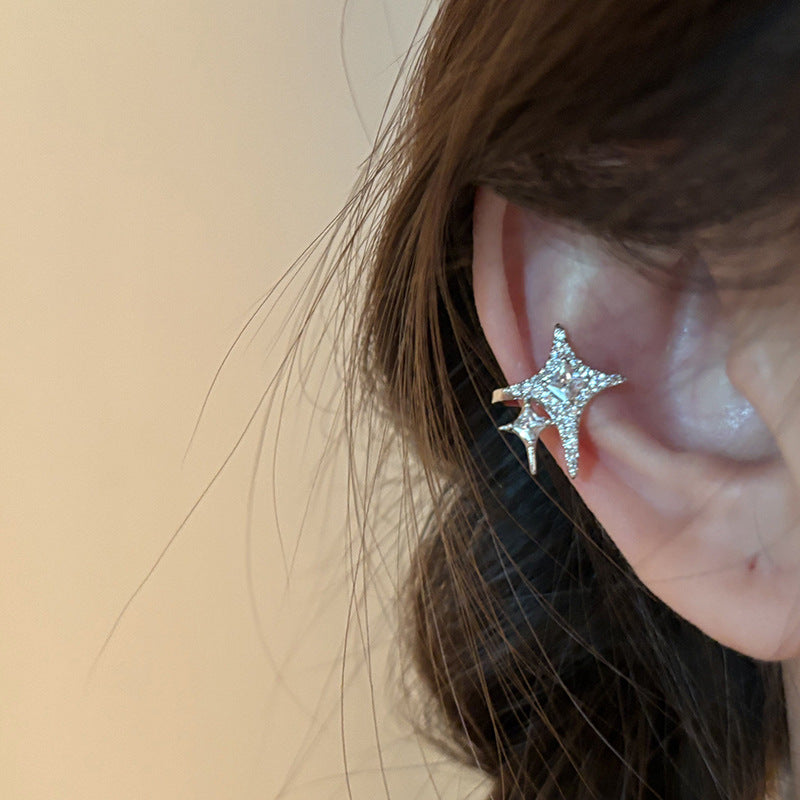 Women's Zircon Light Luxury Simplicity Elegant High-grade Exquisite Versatile Ear Clip