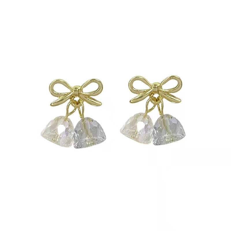 Cute Retro Clear And Quiet Bell Small Earrings