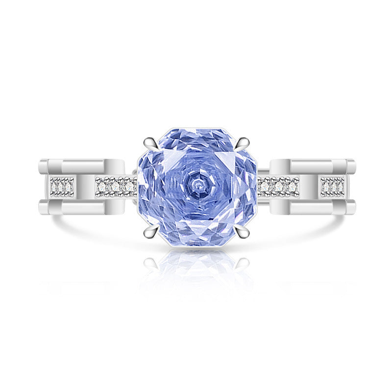 Rose Cut Inlaid Super Flash Fashion Live Ring