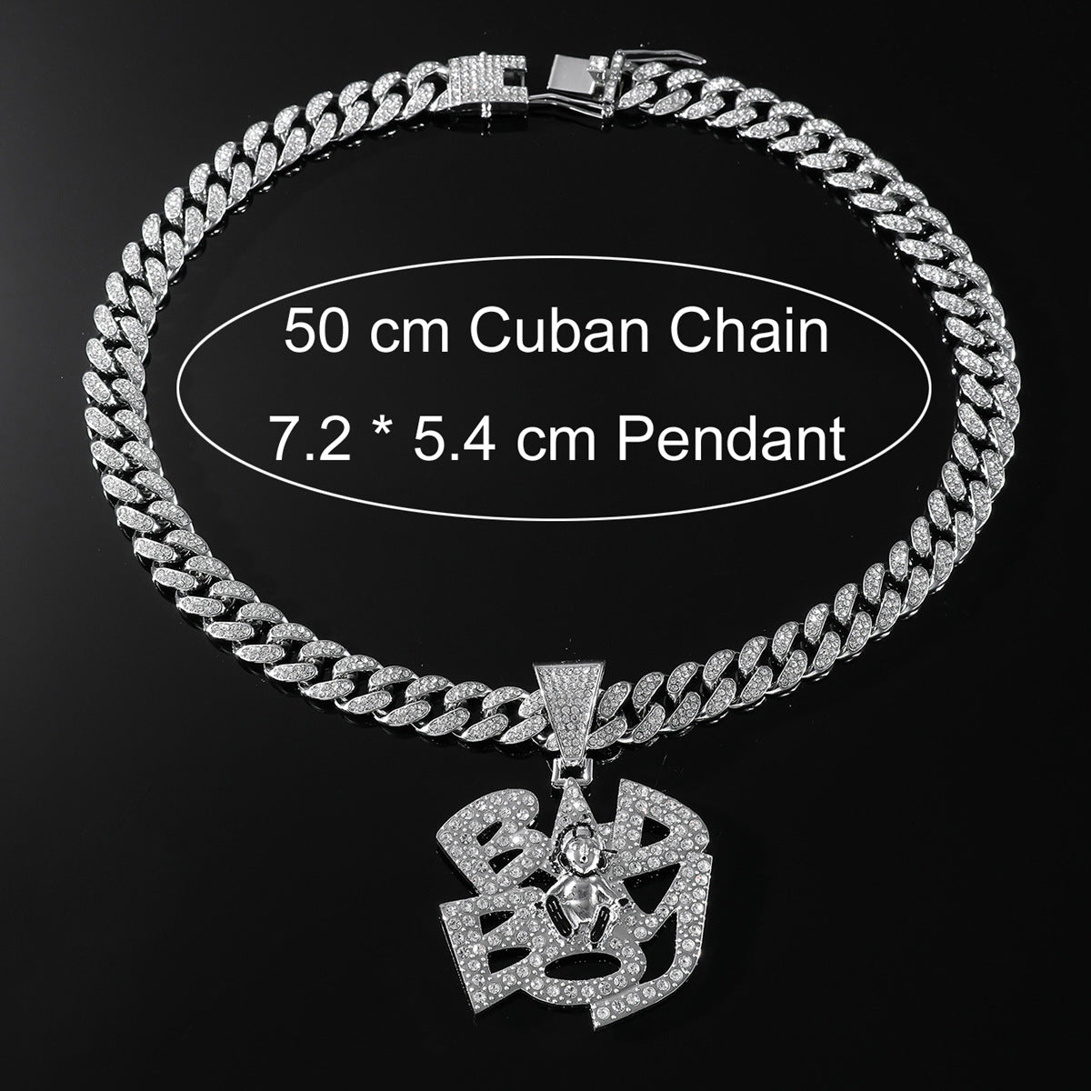 Pendentif géométrique personnalité colliers de chaîne à maillons cubains