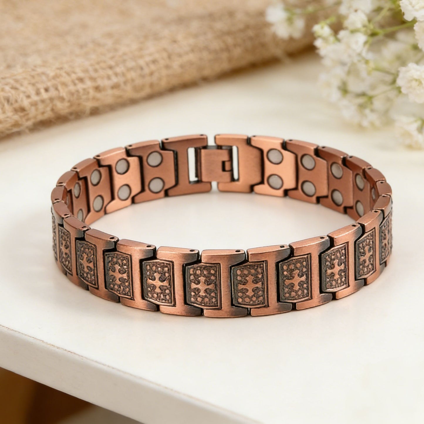 Men's Fashion Retro Environmental Protection Bronze Three Rows Bracelet