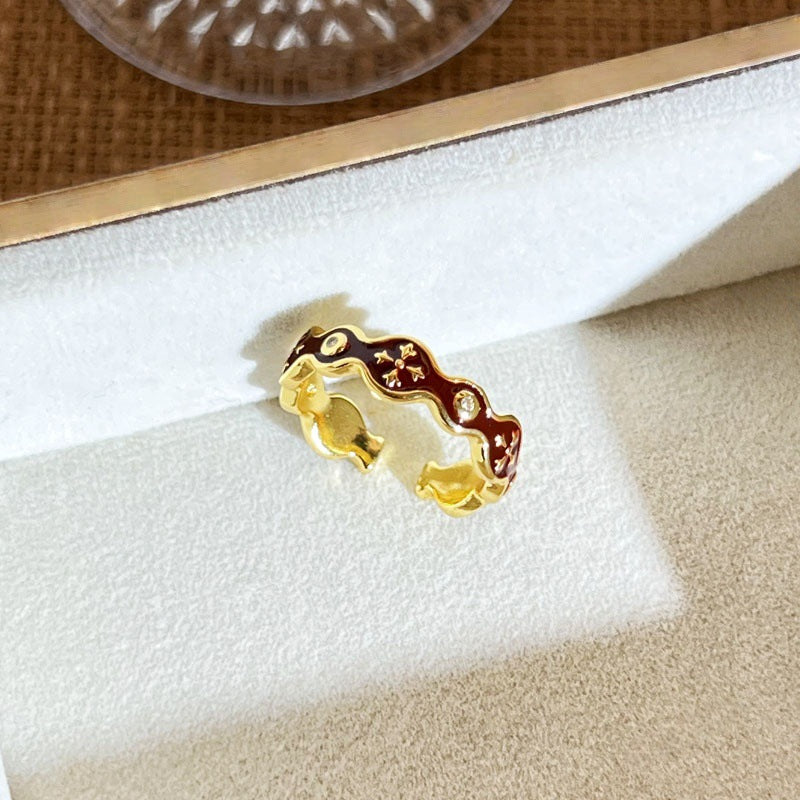 Leaf Flower Female Geometric Affordable Luxury Fashion White Ring