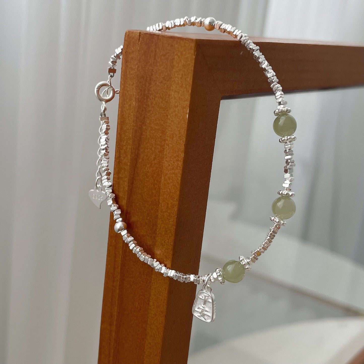 Bracelets Design en argent sterling avec couple brisé en jade