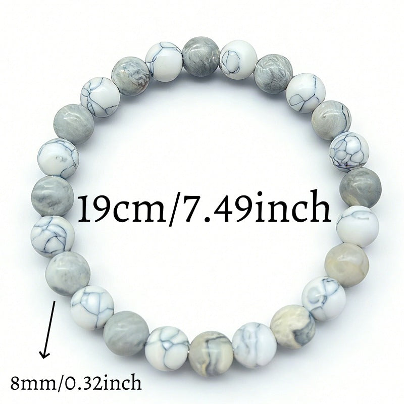 Xi White Turquoise Map Stone Advanced Bracelet