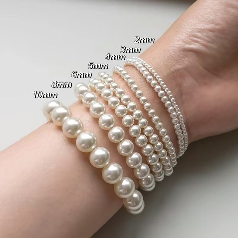 Retro Simple Pearl Stretch Entry Lux Bracelet