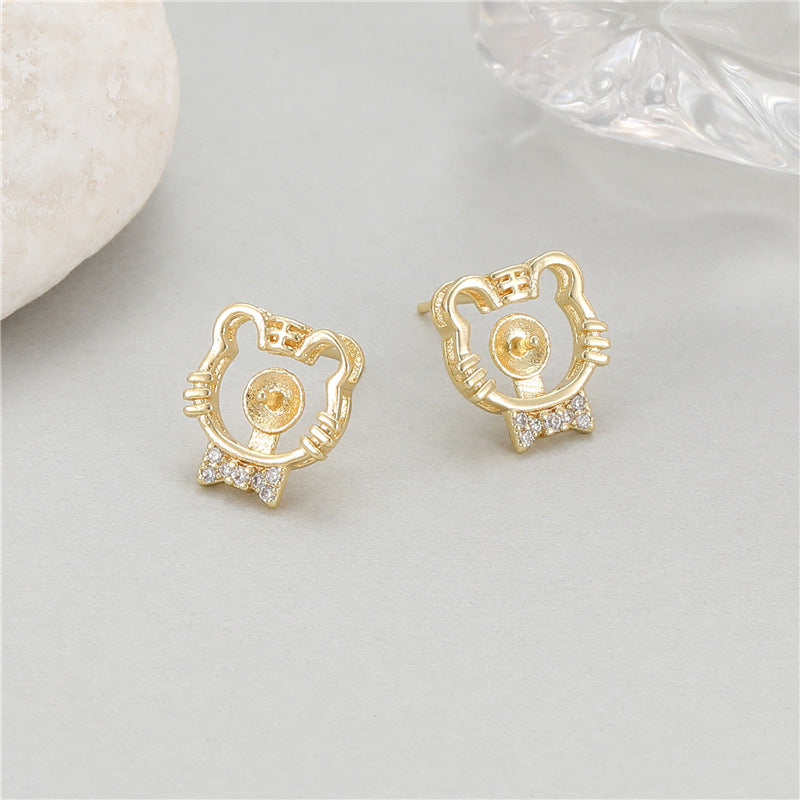 Special Interest Light Luxury High-grade Female Zircon Pearl Holder Irregular Earrings