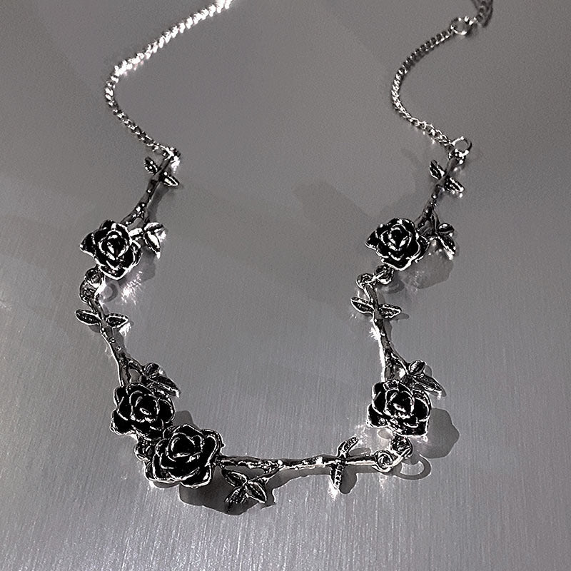 Women's & Men's Style Thorn Rose Retro Distressed Clavicle Chain Niche Necklace