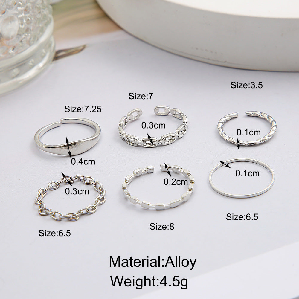 Set Female Fashion Style Little Finger Rings