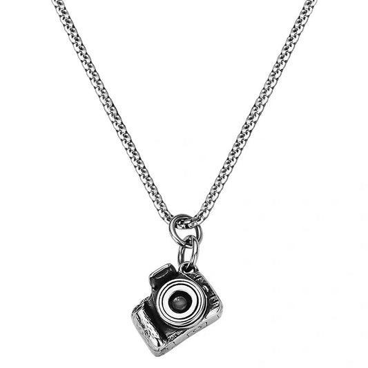 Men's Fashion Personality Titanium Steel Vintage Camera Solid Necklaces