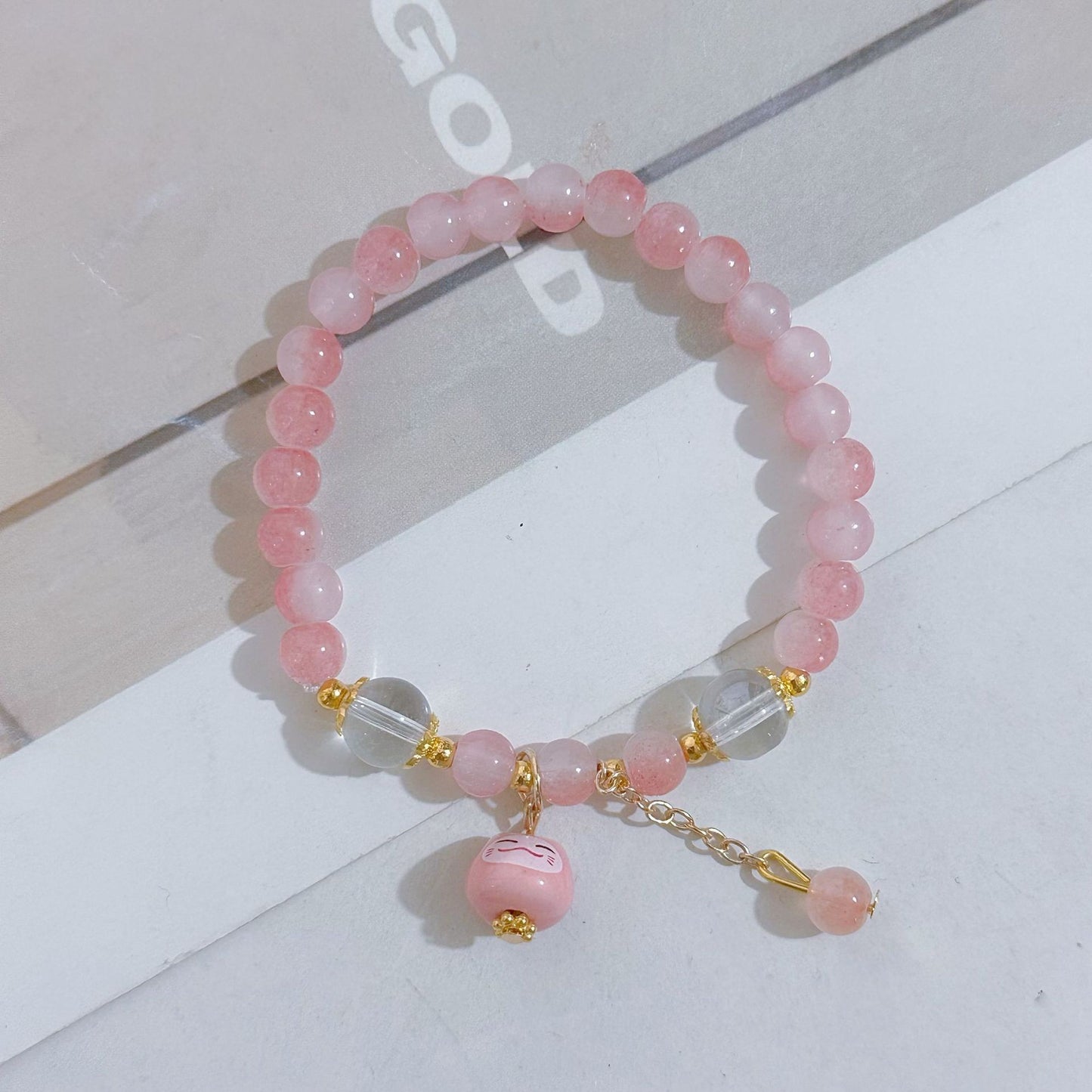 Bracelets de bijoux en cristal simples à la mode dégradé bicolore pour femmes