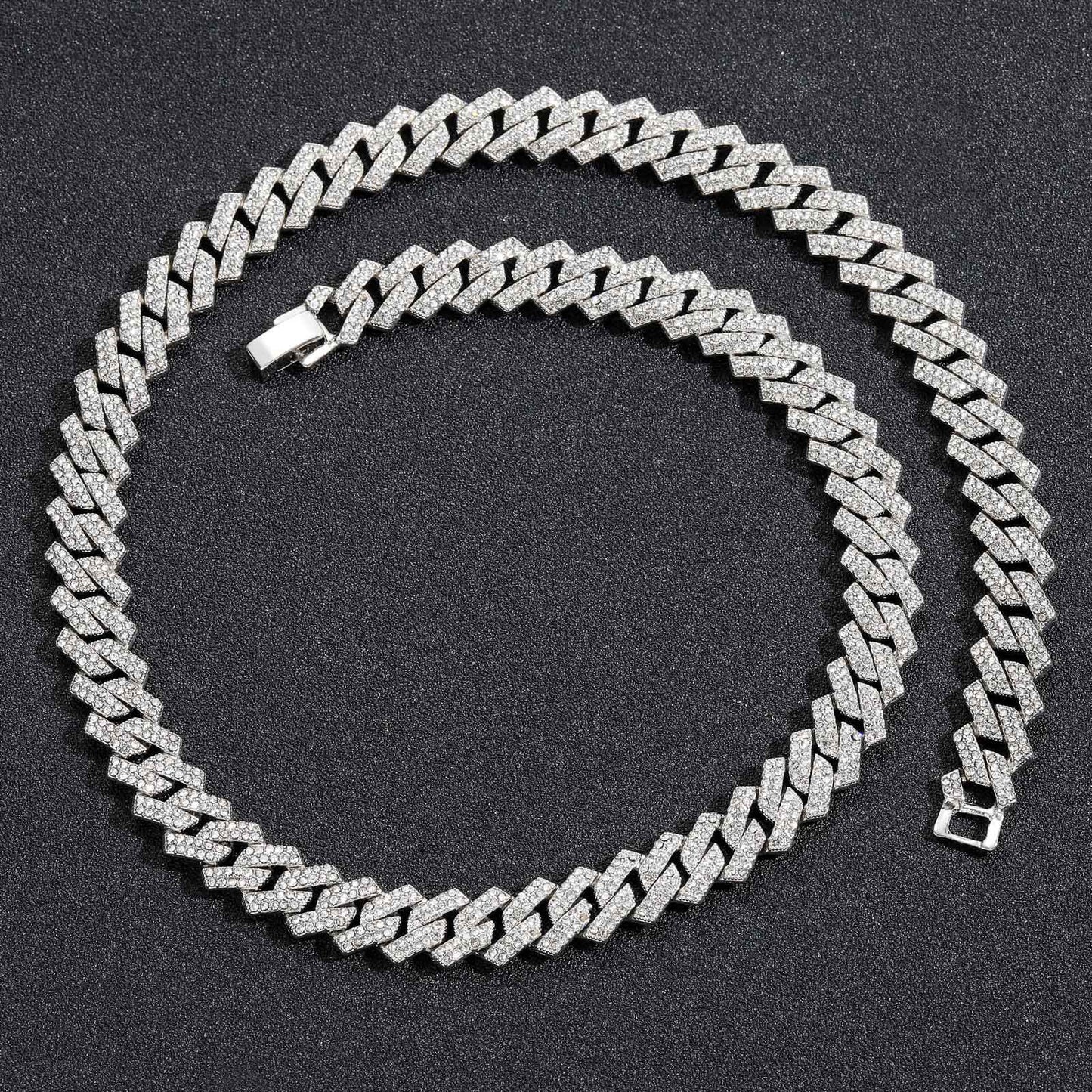 Men's Hop Diamond Cuban Link Chain Bar Necklaces