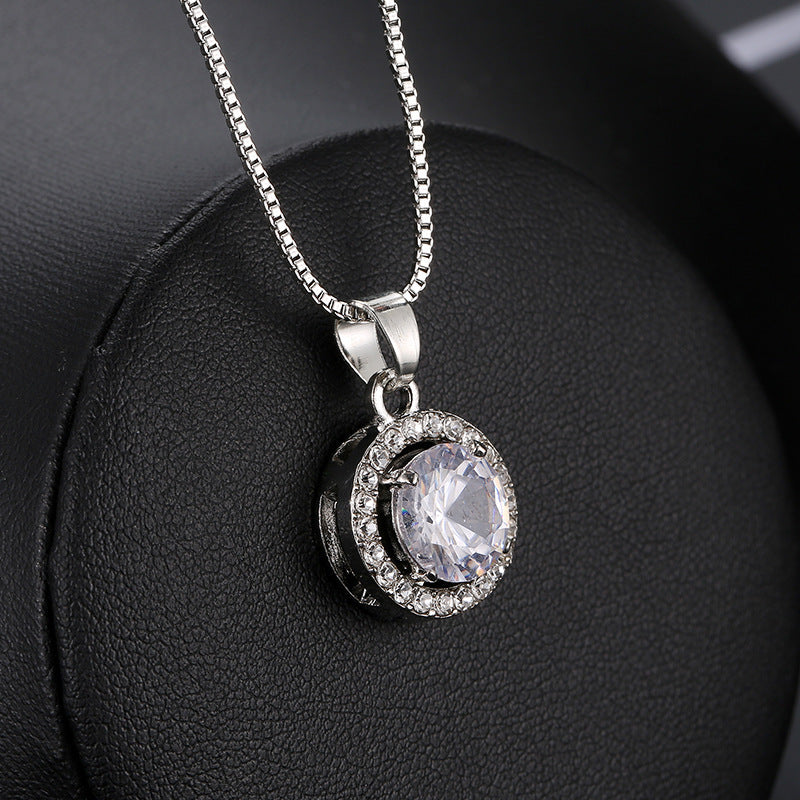 Fashion Temperament Bride Two-piece Round Diamond Rings