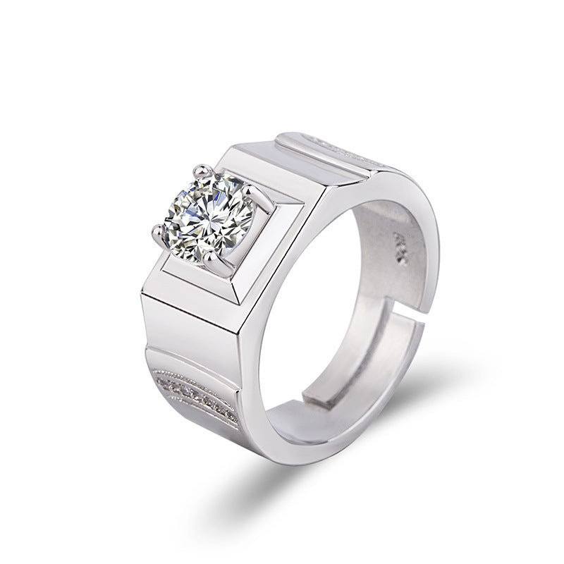 Men's Man's Platinum Artificial Great Diamond Carat Rings