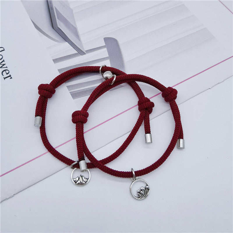 Women's & Men's Of Love Couple Magnet Attract True Pair And Woven Bracelets