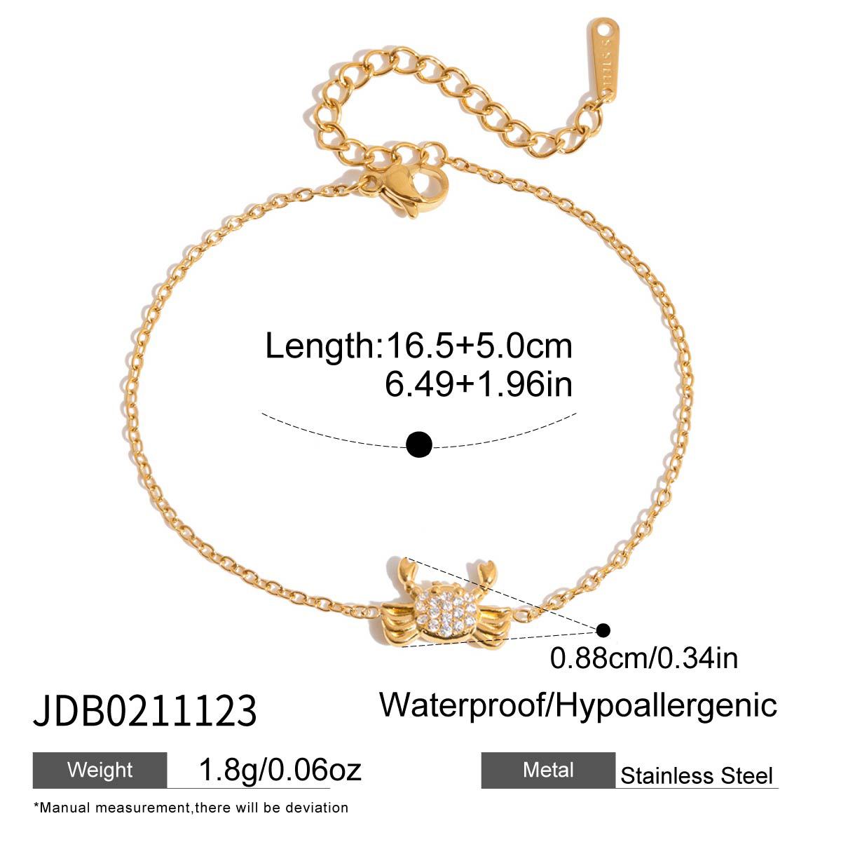 Gold Stainless Steel Zircon Marine Light Luxury High Sense Bracelets