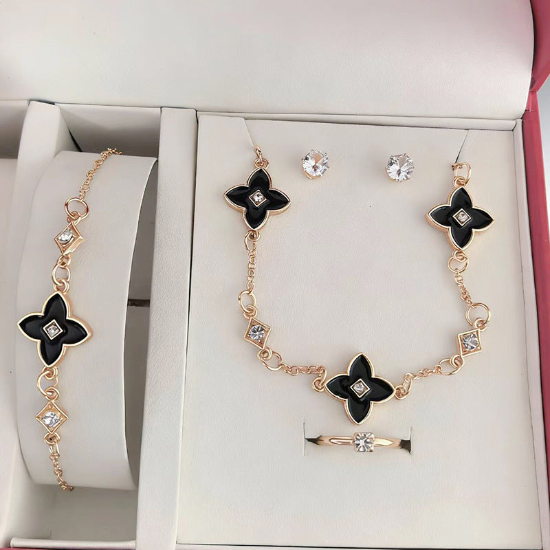 Women's Style Clover For Light Luxury Minority Design Jewelry Set
