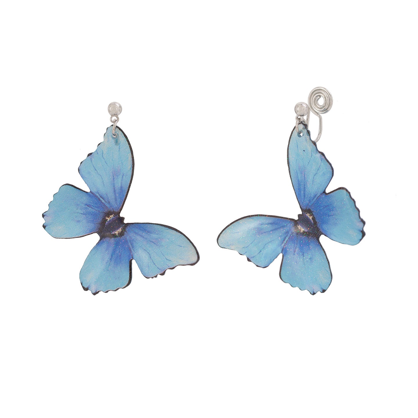 Summer Fantasy Blue Butterfly Gradient Streamer Wings Fairy Elf Ear Clip