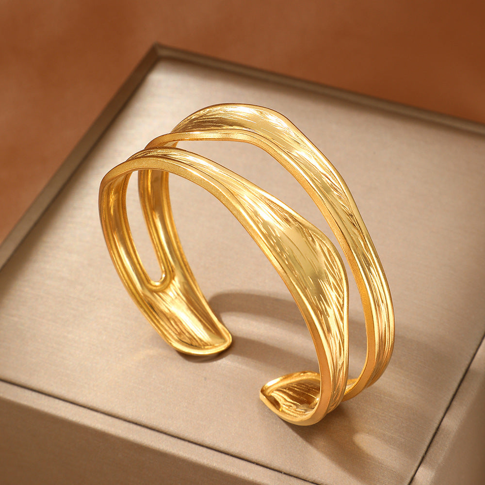 Stainless Steel Irregular Geometric Gold Advanced Bracelets