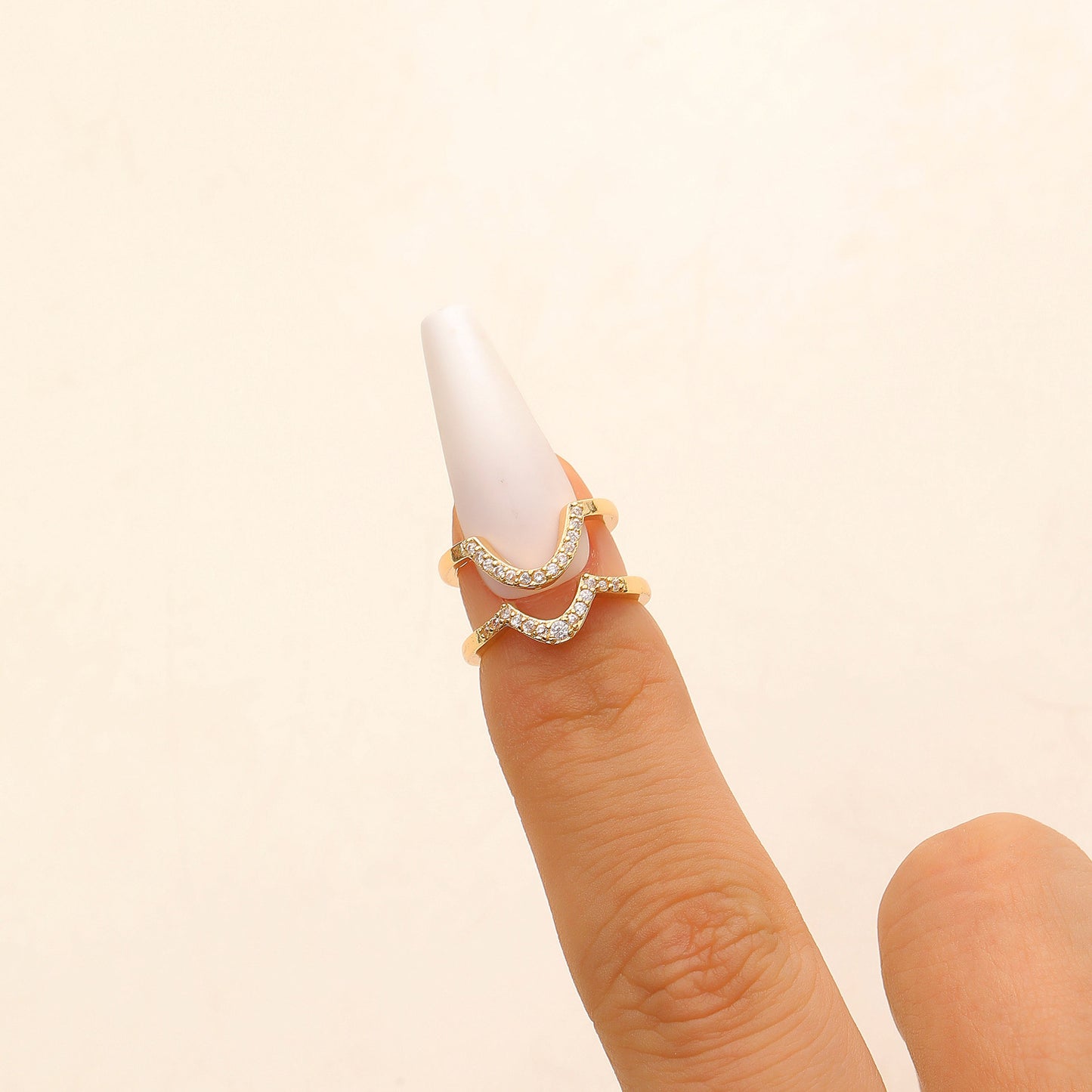 Copper Inlaid Zircon Nail Female Wear Ring