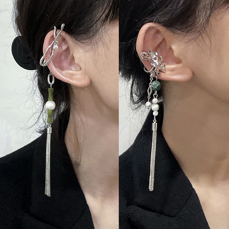 Ear Clip Flower Design Handmade National Earrings