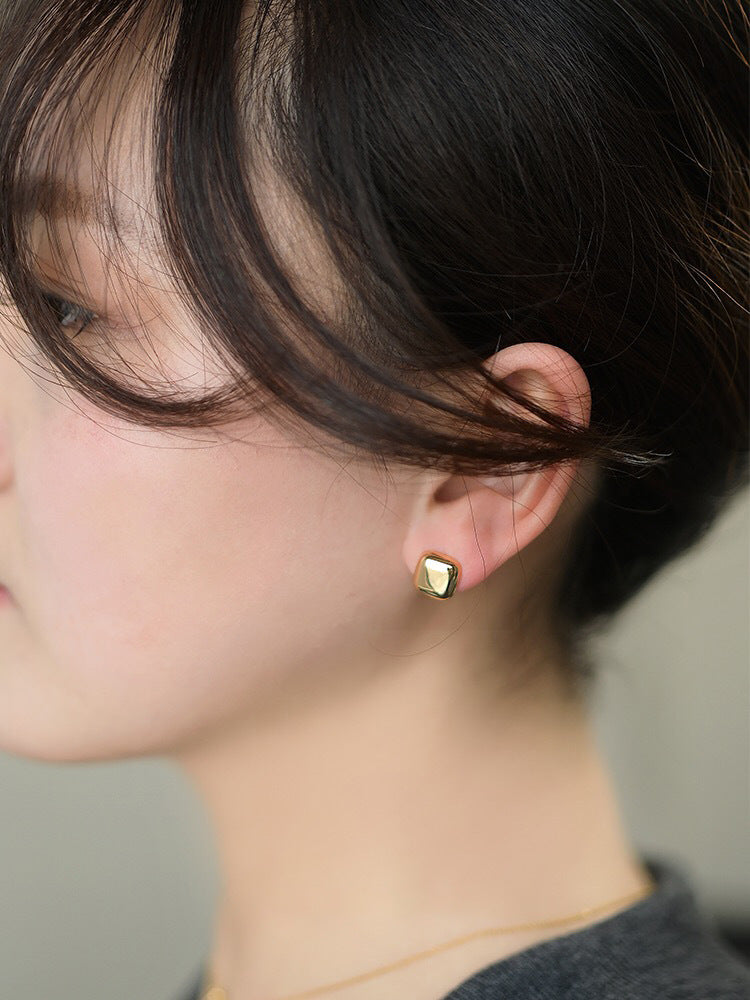 Geometry Small Square Ear Clip Elegant Earrings