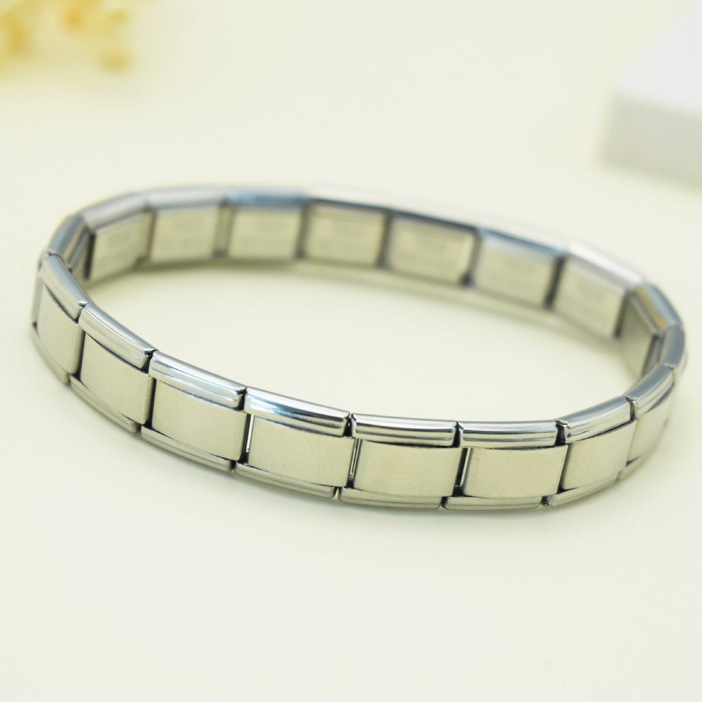 Module Square Elastic Stitching Titanium Steel Strap Bracelet