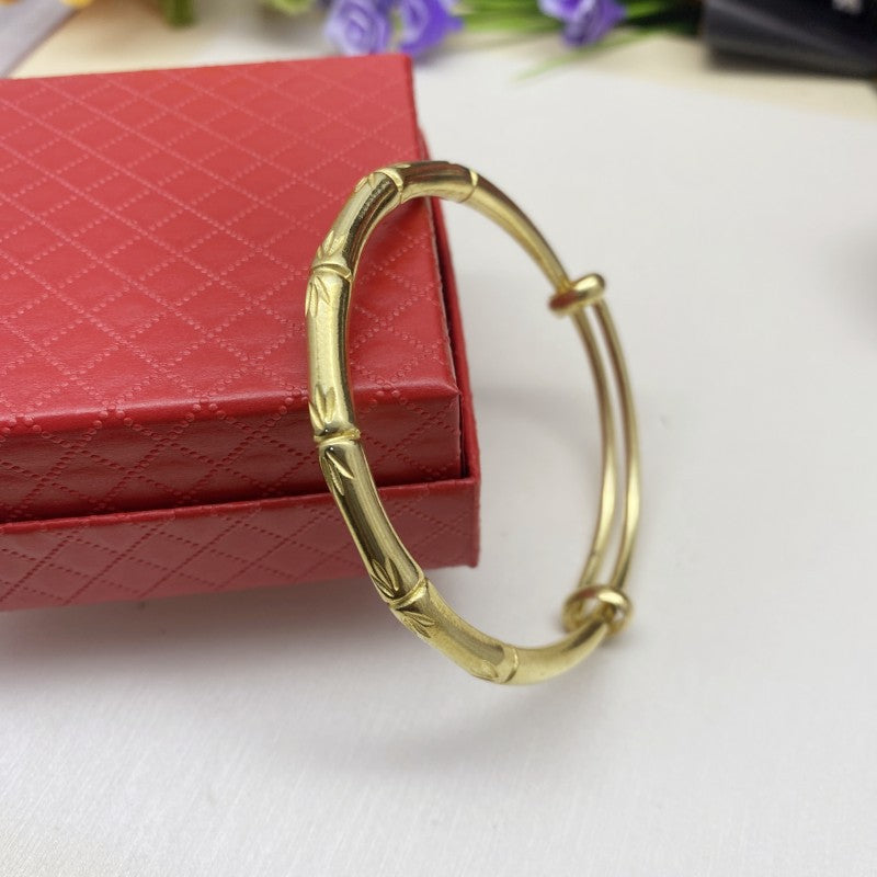 Pure Brass Bamboo Female Tide Step High Bracelets