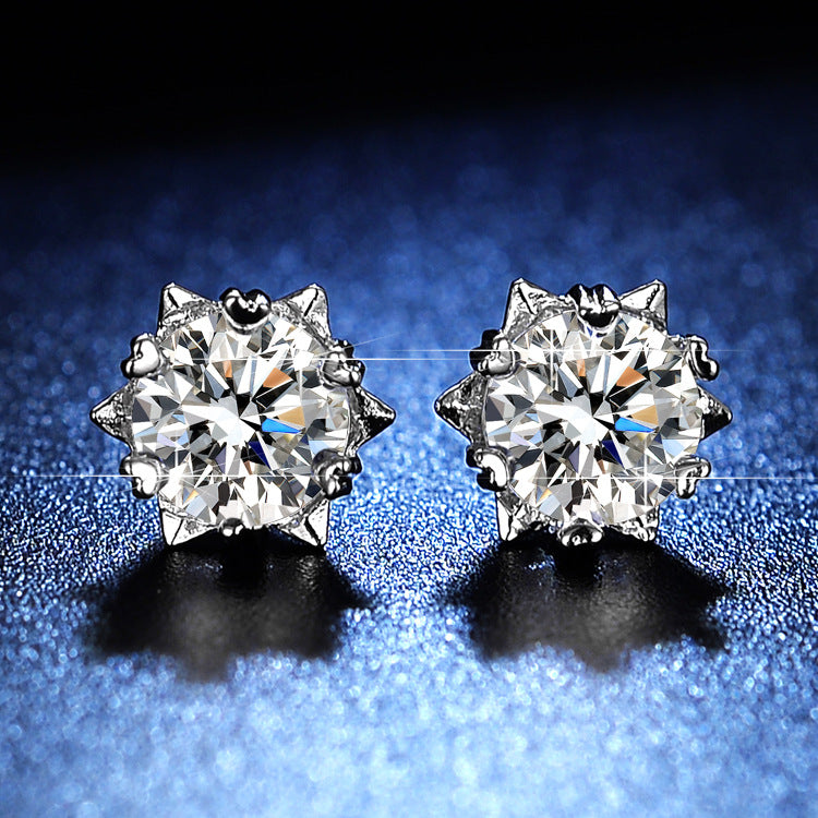 Boucles d'oreilles d'imitation de Moissanite de simulation de Karat de diffusion en direct pour femmes